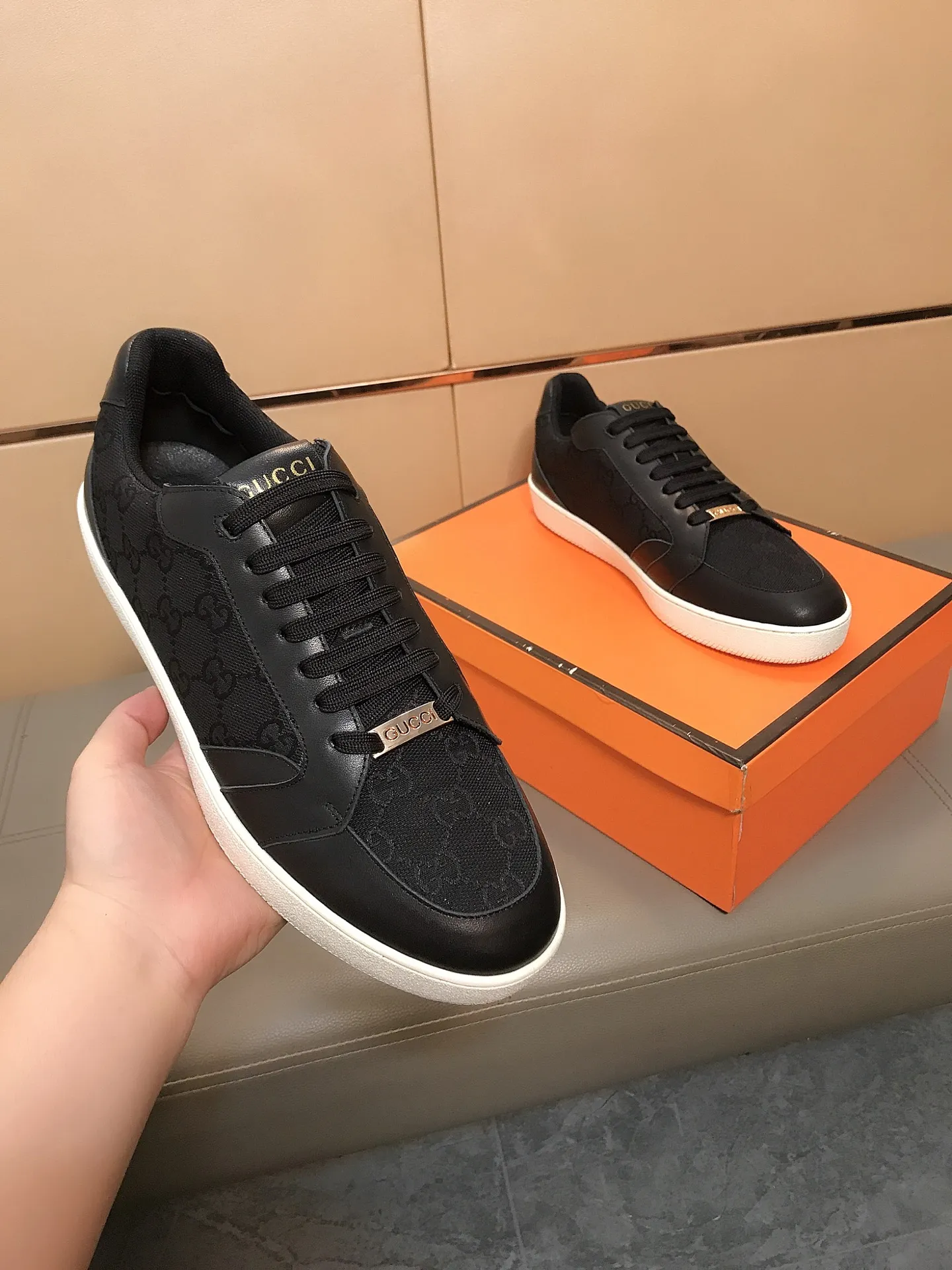 Men's Men's Shoes 230 ⌚️⌚️[GUCCI] Gucci men's casual shoes are absolutely popular 🔥The ultimate matching item for trendy men! Irresistible charm of super texture, the main recommendation, the upper is made of high-quality cowhide with printed fabrics, sheepskin feet, wear-resistant rubber sole, noble and elegant! Extremely comfortable🎁🎁You can be as handsome as you want💪 Size: 38-44!